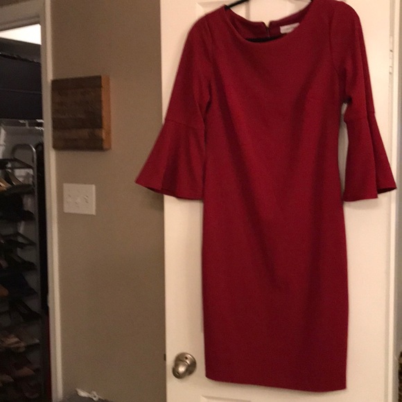 calvin klein burgundy dress
